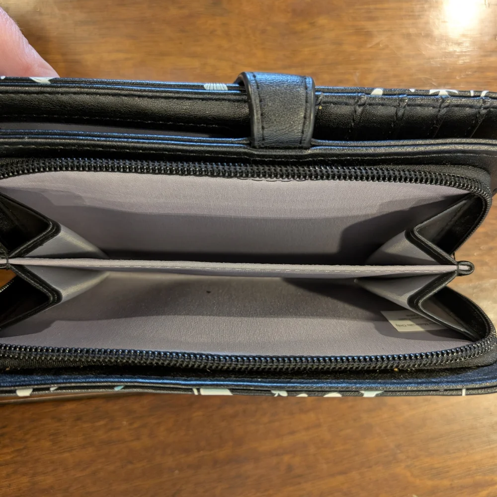 Black Wallet with Blue Shark & Sea Life Print - Picture 3 of 4